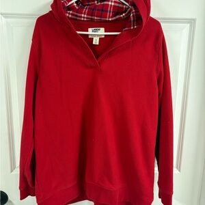 Lands' End Women's Serious Sweats Red Hoodie Size XL 18